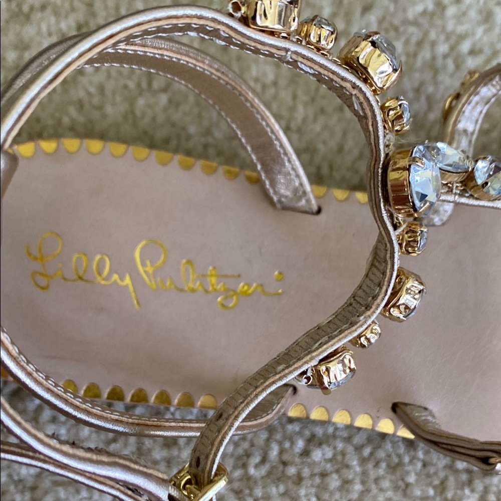 Elegant Lilly Pulitzer gold rhinestone Abbi Sandals, 6.5, NWT - Picture 2 of 13